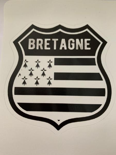 Wappen der Bretagne mit schwarzen Hermelin-Symbolen auf weißem Hintergrund